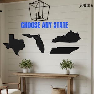 Custom State Shape Wall Art | Choose Any State Silhouette | Personalized Home Decor