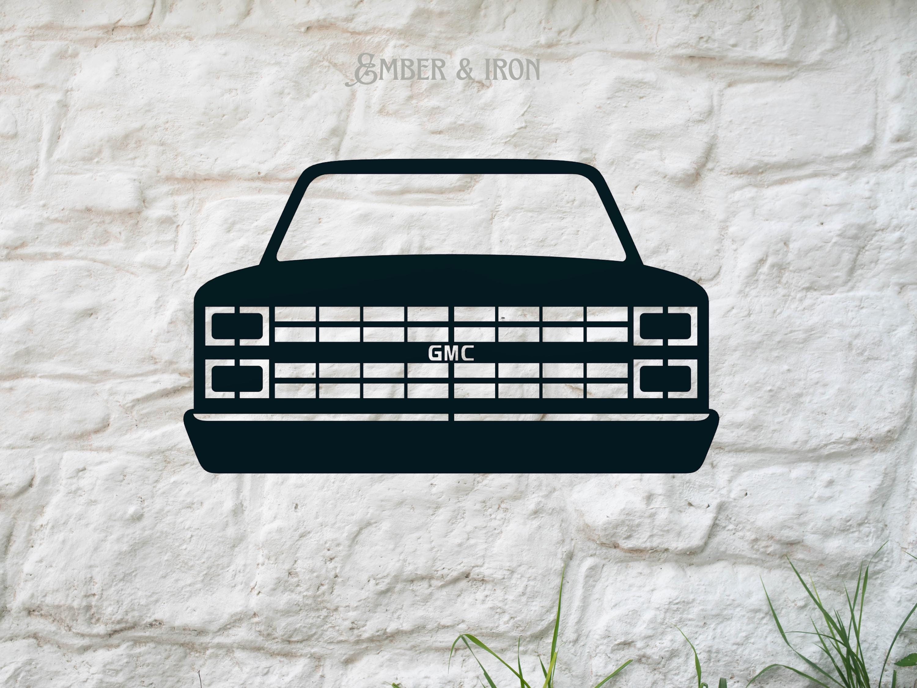 GMC Sierra Metal Sign | 1981-1988 Classic Muscle Truck | C10 Square Body Truck | Steel Wall Art | Garage Home Decor
