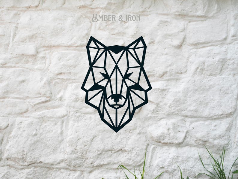 Wolf Math Signs Geometric Wolf Metal Sign | Animal Wildlife | Steel Wall Art | Home ...