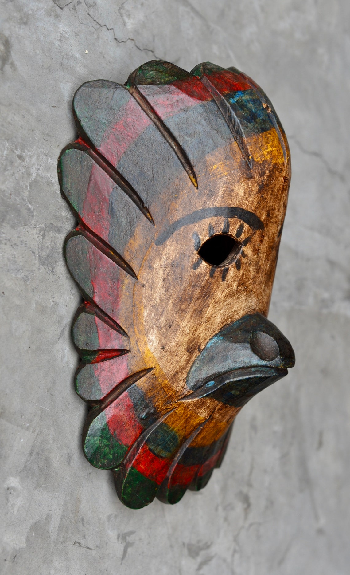 Unique Vintage Styled Bird Mask Hand-Carved Hand-Painted from | Etsy