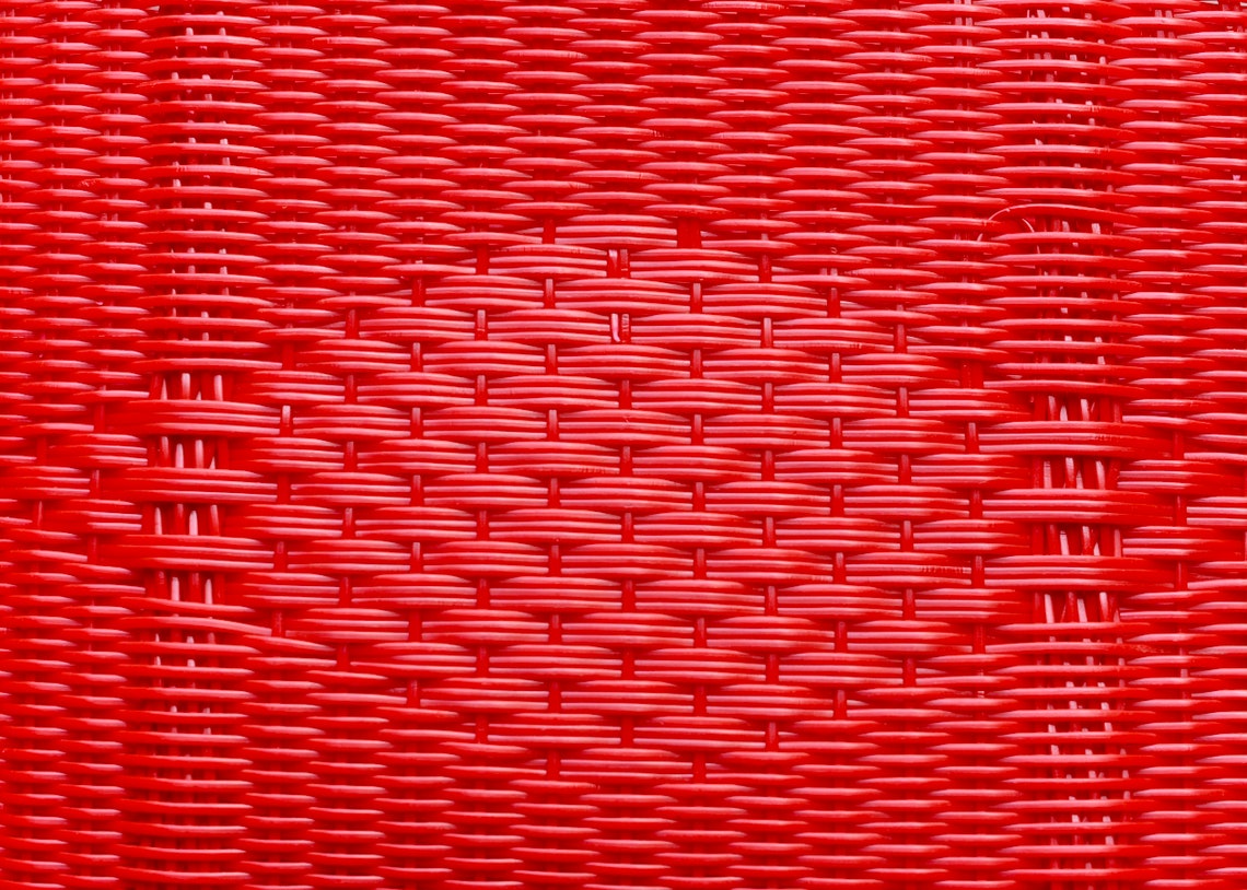 Beach Bag Woven Guatemalan Bright Solid Red Plastic Market Etsy