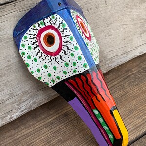 White Toucan Bird Mask Handcraft Guatemala Mayan Art Ethnic Wood ...