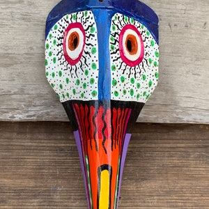 White Toucan Bird Mask Handcraft Guatemala Mayan Art Ethnic Wood ...