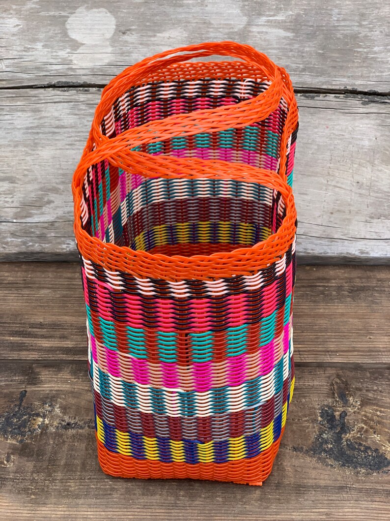 Orange Multi Color Beach Picnic Market Basket Very Etsy