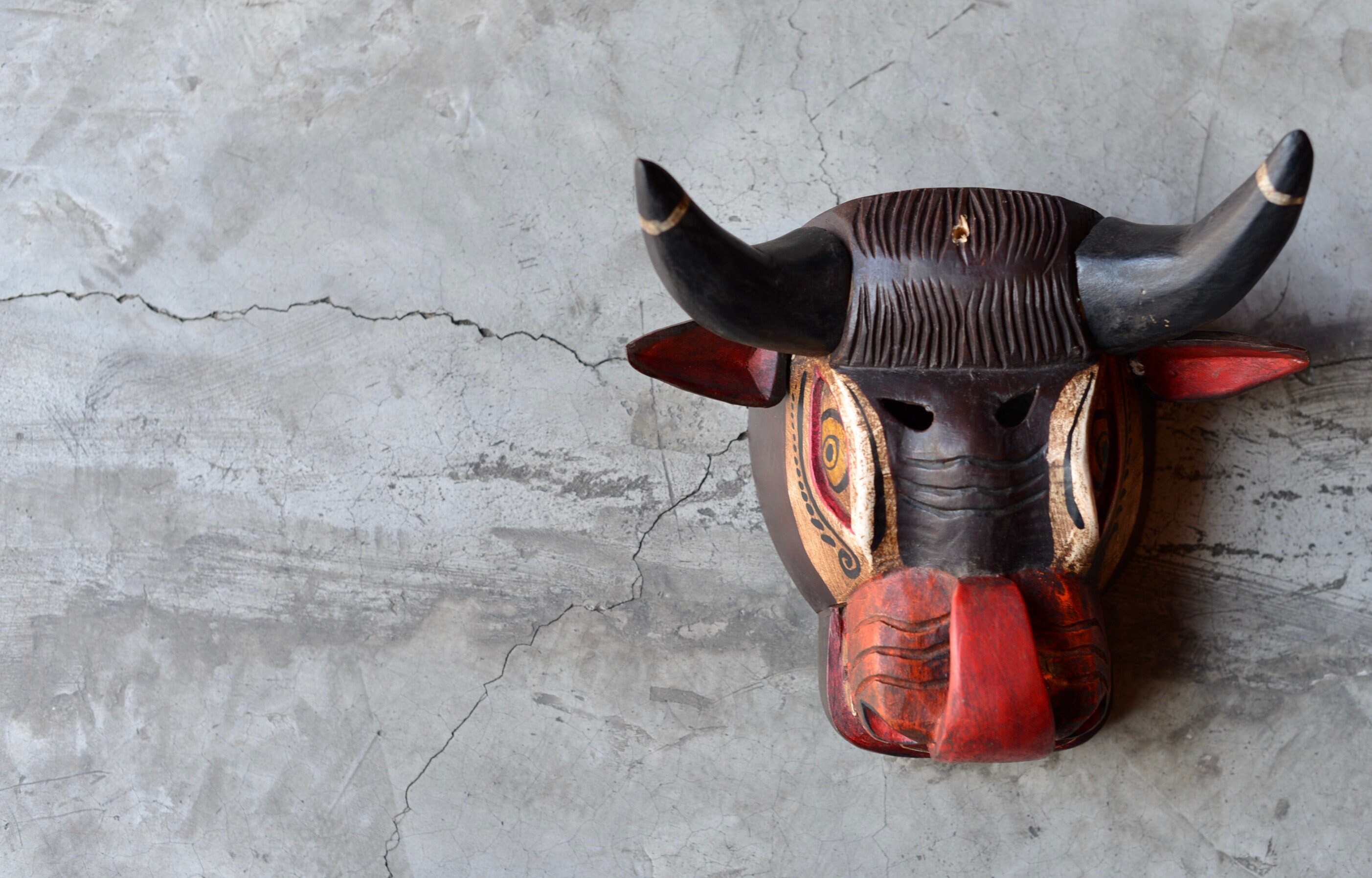 Extraordinary Bull Mask Bright Orange Brown Bull Mask Hand Etsy