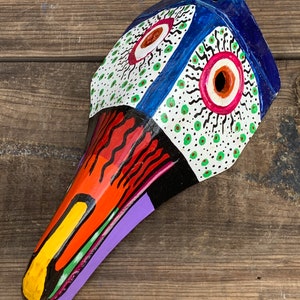 White Toucan Bird Mask Handcraft Guatemala Mayan Art Ethnic Wood ...