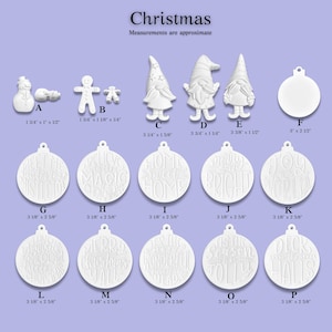 Christmas Hydrostone Craft Blanks, Paintable Ornaments Trees Gnomes & Holiday Decor, DIY Christmas Decorations, Unfinished Plaster Xmas Art
