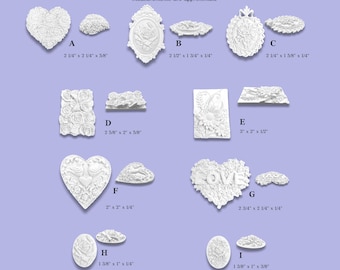 Plaster Flower & Leaf Embellishments | Roses, Florals Botanical Castings for Crafting, Painting Mixed Media Art