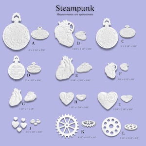 Steampunk Paintable Blanks – Pocket Watches, Mechanical Hearts & Cogs | Industrial Craft Embellishments