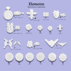 Large Lot of Decorative Embellishments | 60+ Pieces | Keyholes, Furniture Appliqués, Buttons & Ornate Elements | Paintable Craft Blanks