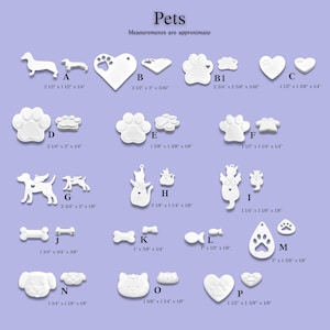 Pet Theme Plaster Hydrostone Castings | Dog & Cat Faces, Paw Prints Bones | Paint-Your-Own Pet Crafts | DIY Pet Art Blanks