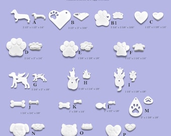 Pet Theme Plaster Hydrostone Castings | Dog & Cat Faces, Paw Prints Bones | Paint-Your-Own Pet Crafts | DIY Pet Art Blanks