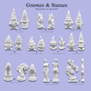 Hydrostone Gnome & Mini Statue Figurines | Paint Your Own Garden Gnomes, Classical Statues Abstract Faces | Craft Home Decor