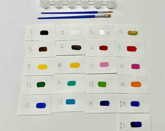 Choose Your Colors / Custom Paint Pot Strips 6 pots / Birthday painting / School Painting /  Paint pots for your next project /