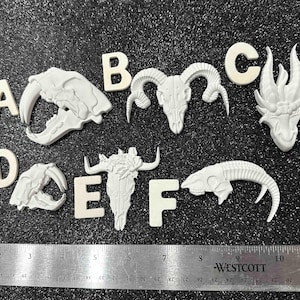 6 detailed paintable skulls / Paintable halloween crafts / ready to paint Halloween art/ Gothic art / Gothic art skulls / Sabertooth skulls
