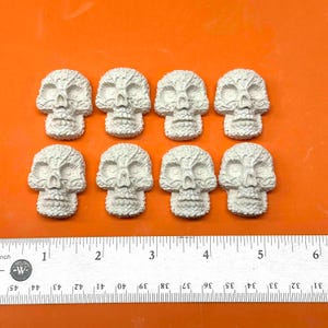 8 detailed spooky halloween skulls / Paintable halloween crafts / Gypsum Cement Paintable art / Halloween art/ skull art / Gothic skulls