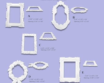 Large Ornate Dollhouse Frames 4–6" | Victorian & Floral Mini Frames | Oval Round Rectangular | Mixed Media Craft Supplies