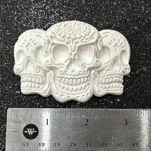 Ready to Paint 3 in one skull / Day of the Dead / Paintable crafts / Gypsum Cement Paintable art / Gothic art // Paint crafts