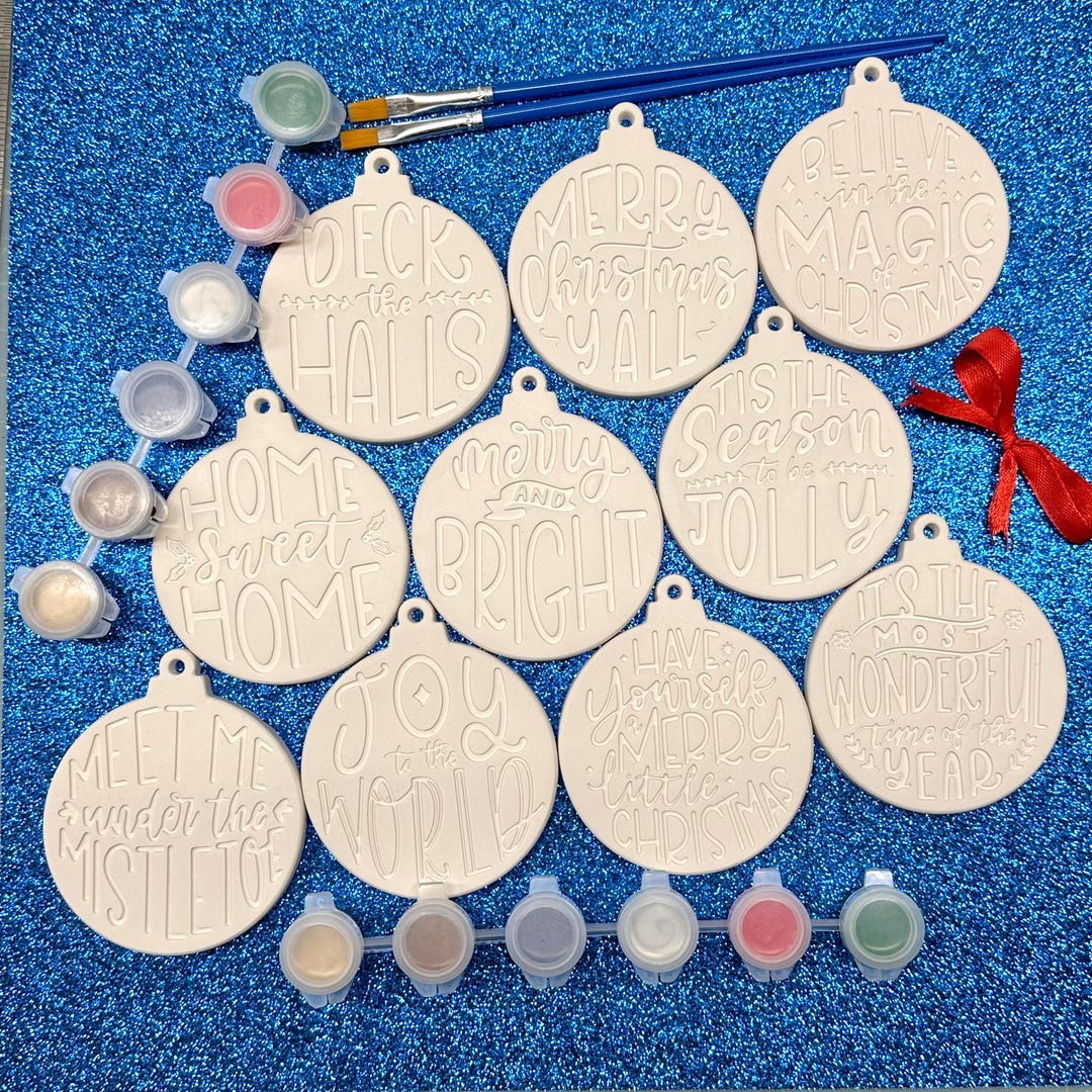 10 Christmas Ornaments to Paint/ Paintable Crafts / Mixed Media Art ...