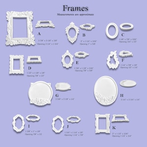 Mini Decorative Frames for Crafts | Small Ornate & Gothic Frames | Mixed Media Dollhouse Art Frames | Paintable Plaster Frames