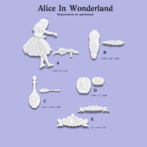 Alice in Wonderland Craft Blanks | Alice, Keyholes, Door Knob & Potion Bottle | Paint Your Own Wonderland Decor