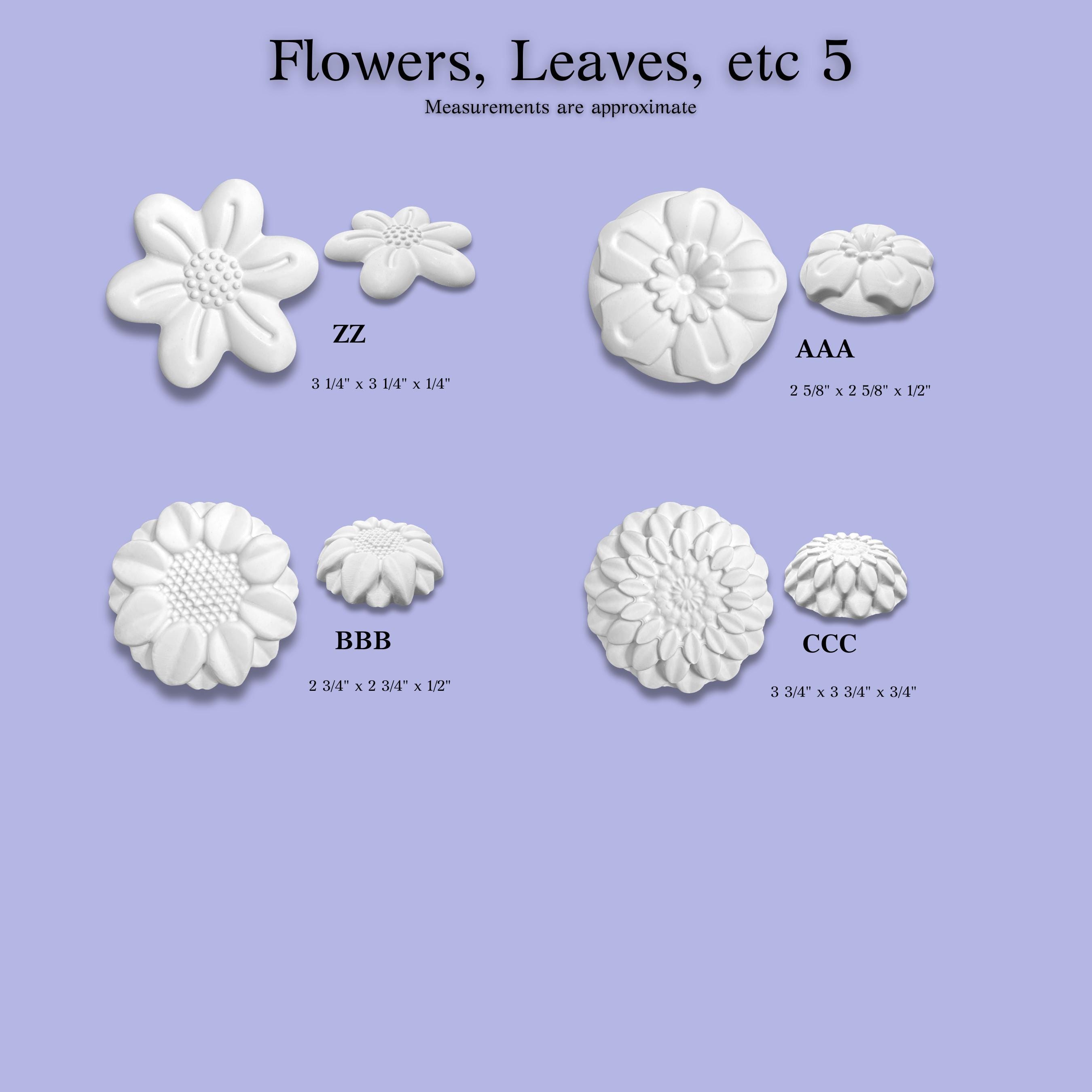 Plaster Flower & Leaf Embellishments | Roses, Florals Botanical ...