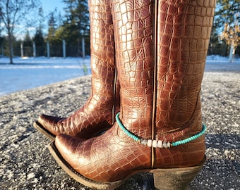 Turquoise Anklet, Western Jewelry, Boot Bracelet, Cowgirl Boot Jewelry, Boot Bling, Boot Accessory, Western Jewelry, Western Anklet