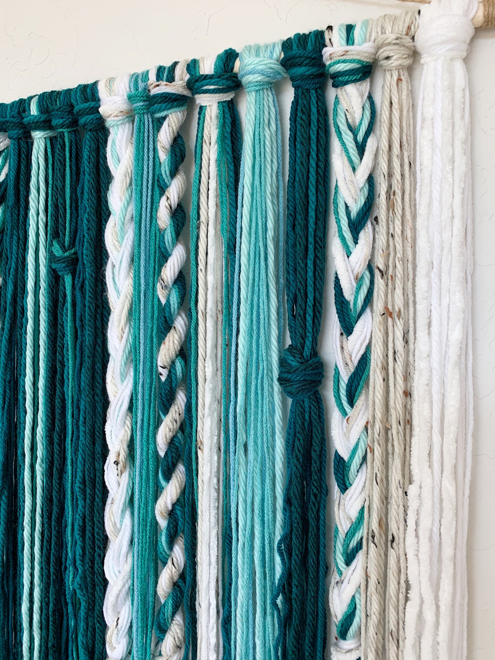 Tapestry Yarn Tapestry Yarn Wall Hanging Teal Mint Green Etsy