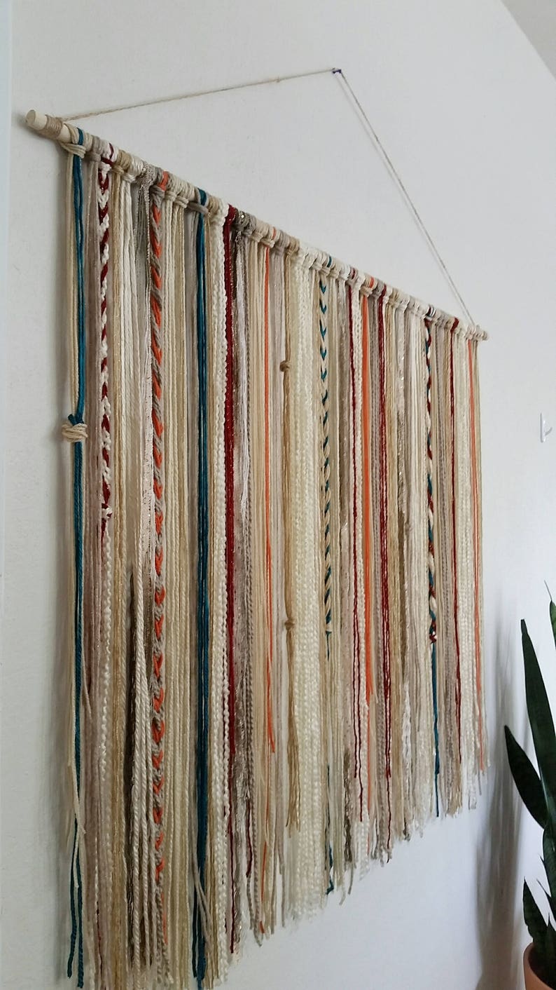Bohemian Yarn Tapestry Yarn Wall Hanging Southwestern Wall Etsy