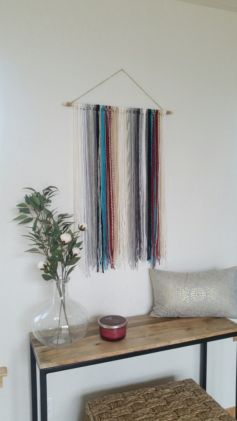Tapestry Yarn Wall Hanging Yarn Tapestry White Cream Etsy