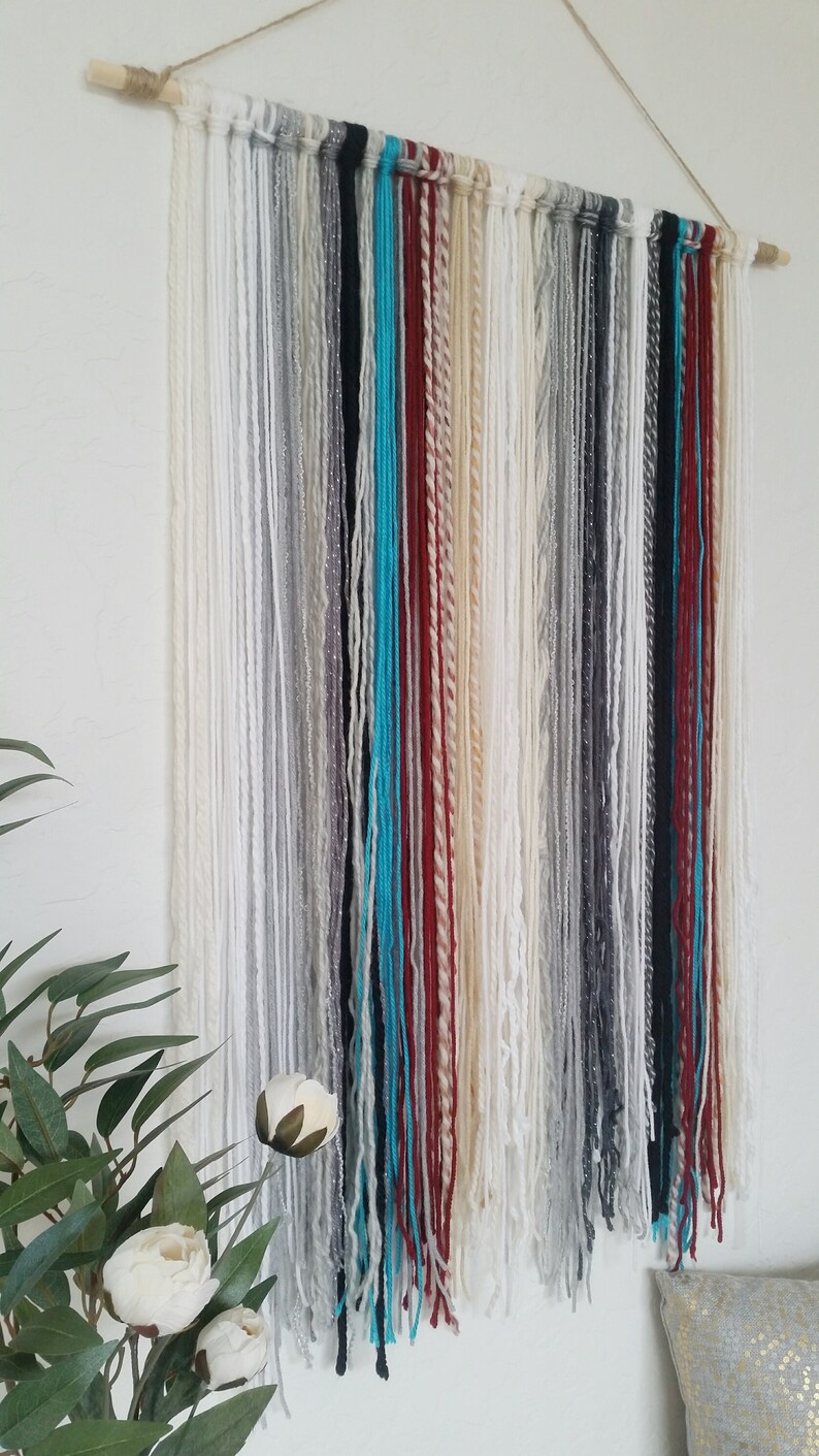 Tapestry Yarn Wall Hanging Yarn Tapestry White Cream Etsy