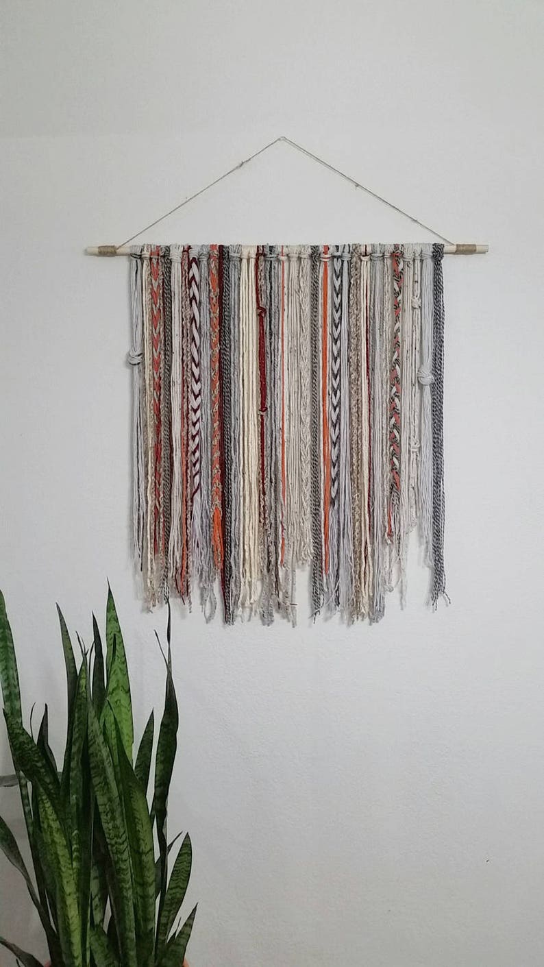 Bohemian Yarn Tapestry, Yarn Wall Hanging 