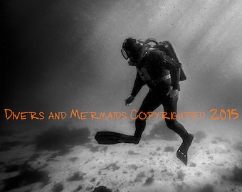 Zwarte Diver - vierkant 8.2 "x 8,2" Art print