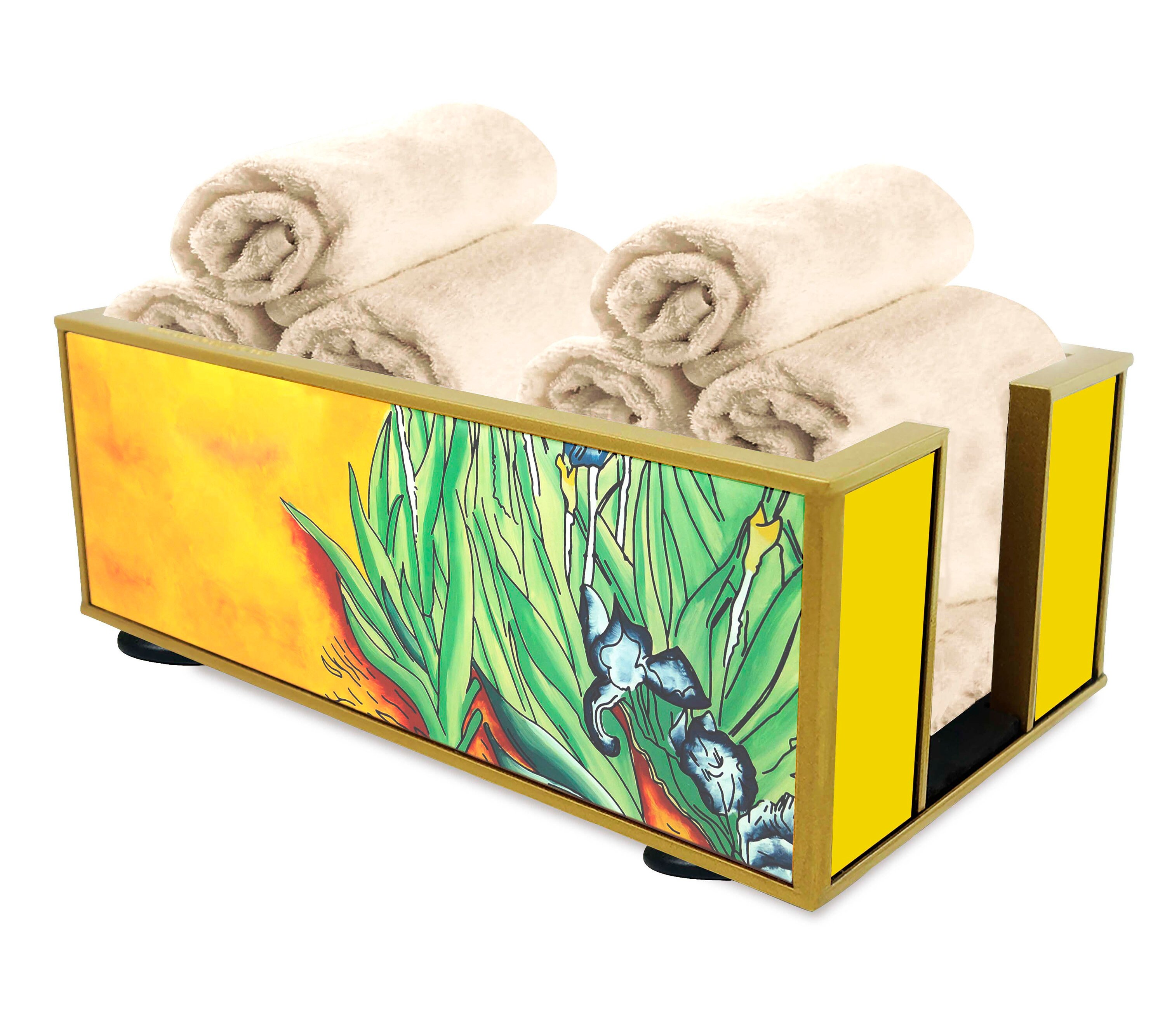 Boite Pour Serviettes - Impressionniste Vincent Van Gogh Les Iris Présentoir à Salle de Bains en Fix