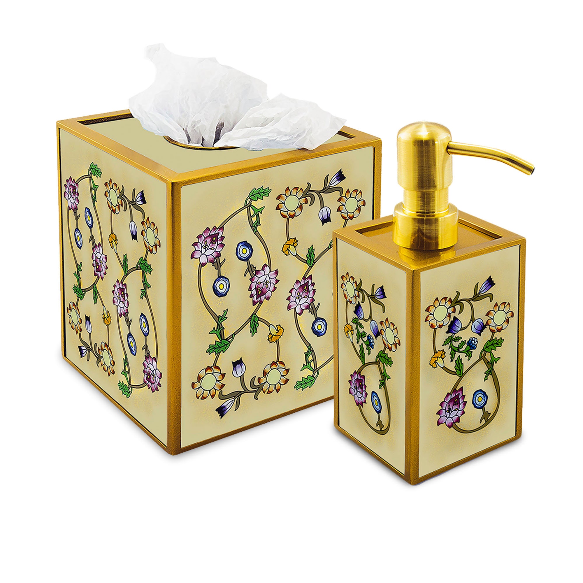 Décoration Salle de Bains - Style Anglais William Morris Ensemble Pour Bains Cache à Mouchoirs et Di