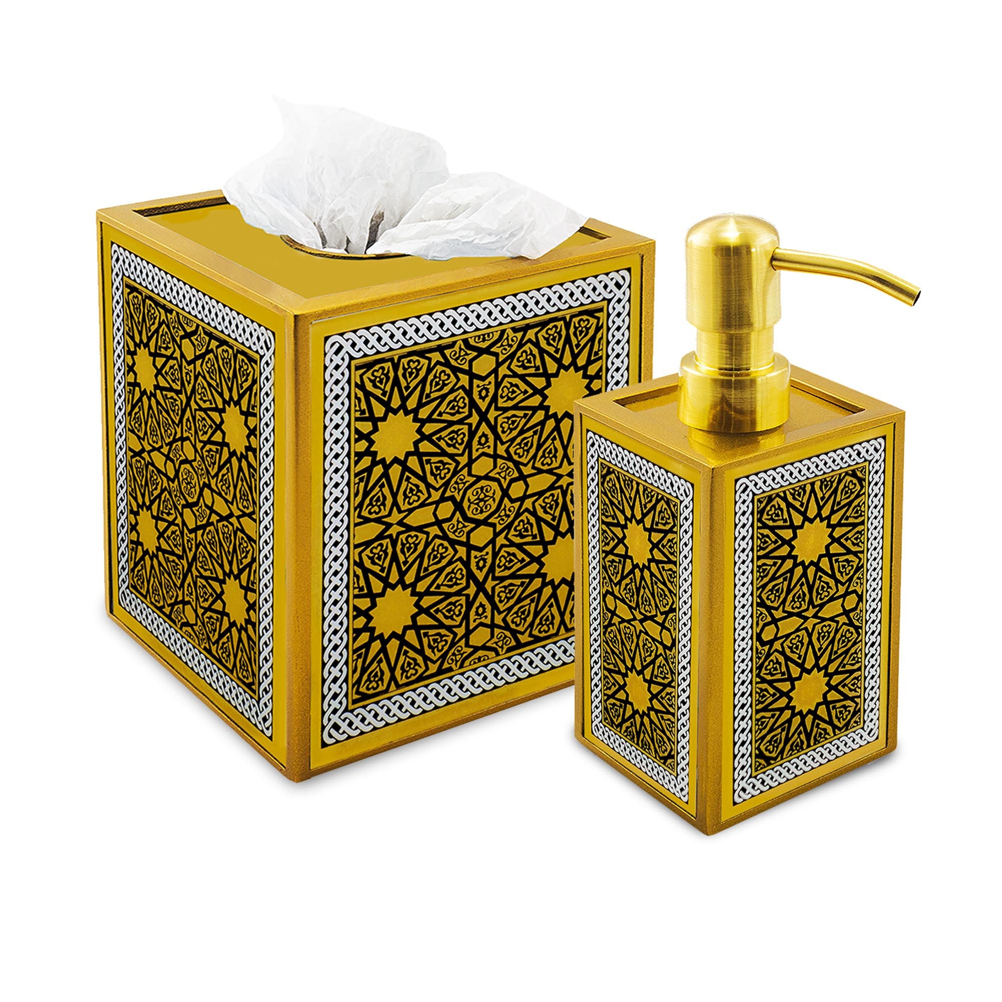 Décoration Salle de Bains - Croix Bleue Orientale Ensemble Pour Bains Cache à Mouchoirs et Distribut