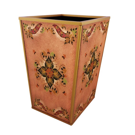 Metal Waste Basket Syrian Marquetry Inspiration Design Etsy