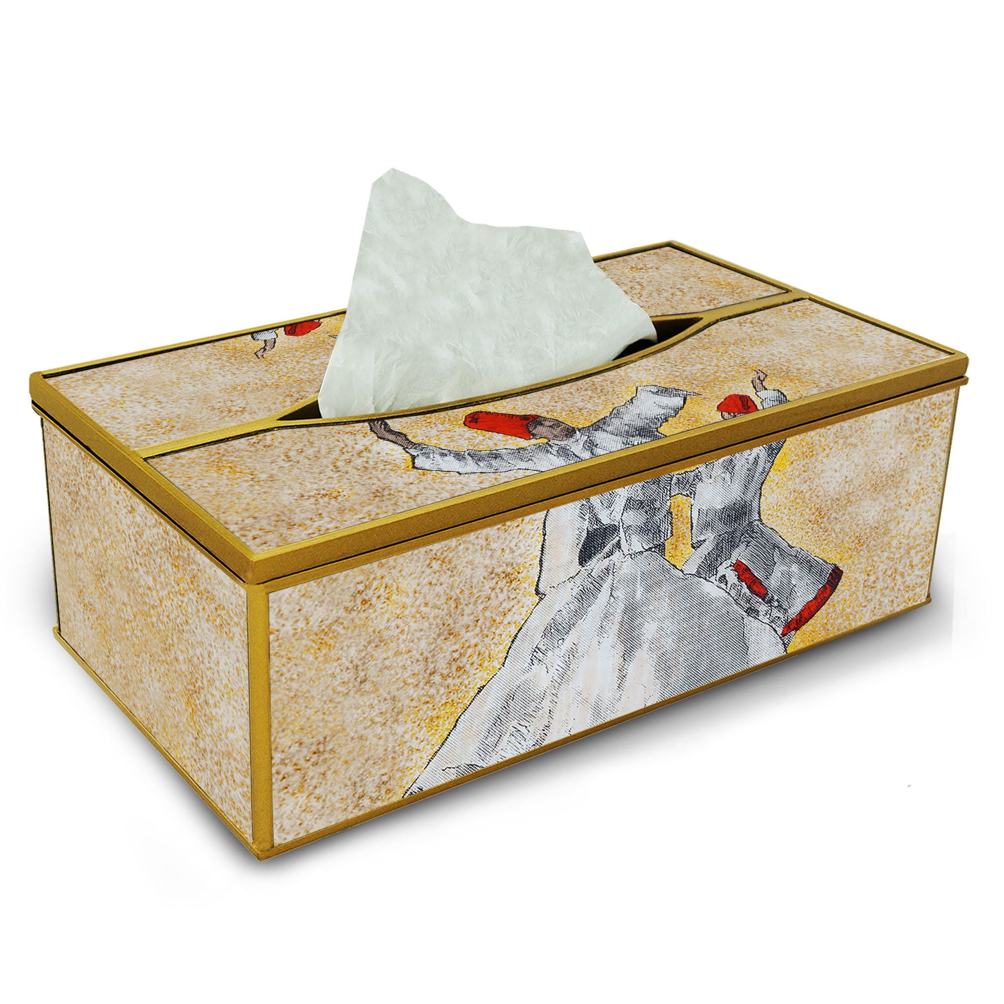 Boite Maison Monde - Danseurs Derviche Turcs Boîte à Kleenex Pour Salle de Bains ou Salon Peinte La 