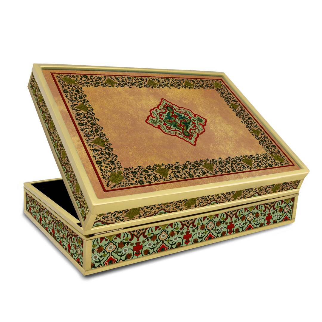 Persian Box Designs Basic Persian Box - Classic Design - Personalized Tea Box - Rectangular Hand ...