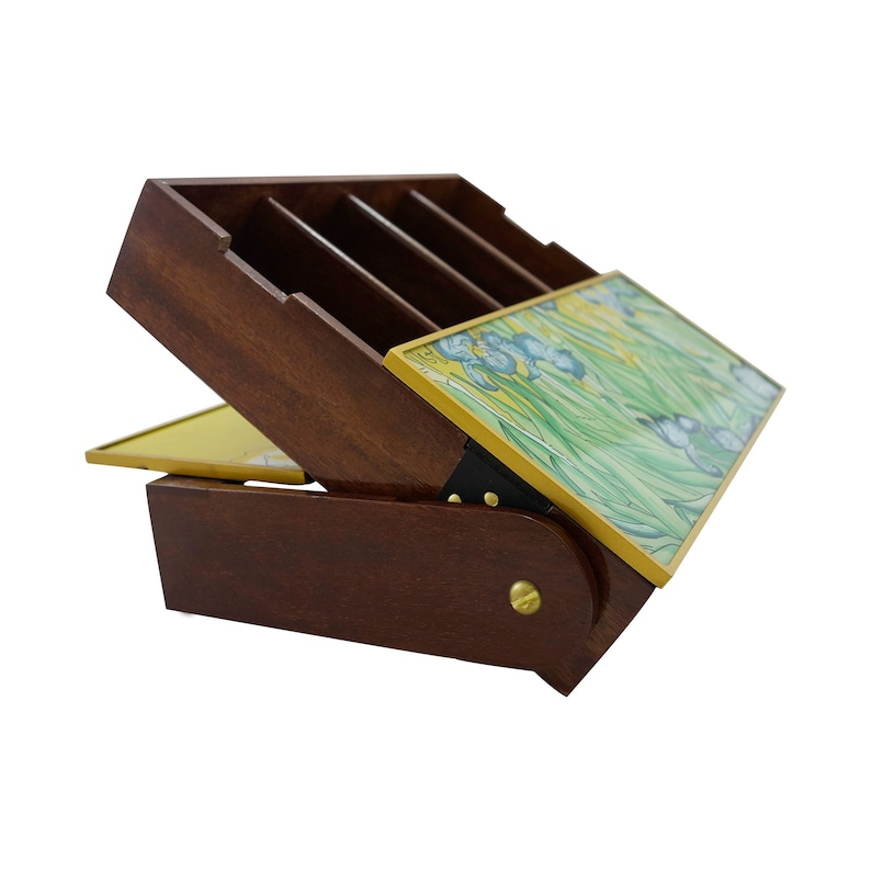 Cutlery box with lid Vintage flowers Decorative Hand Etsy