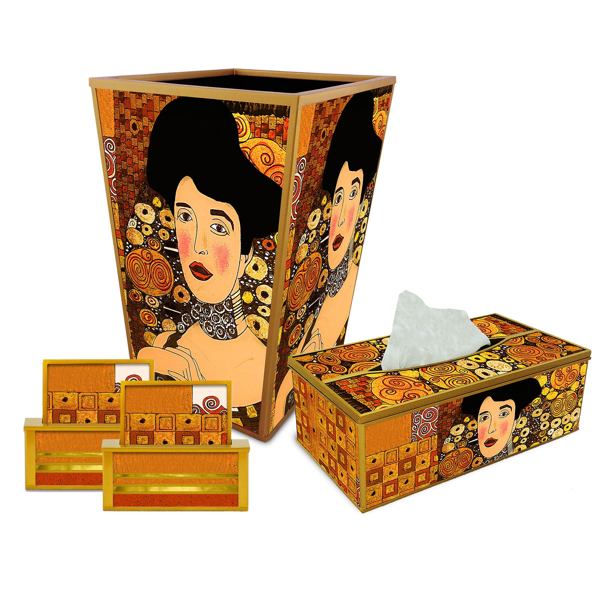 Décoration Séjour - Portrait d'adèle Bloch Bauer de Gustav Klimt Ensemble Pour Salon Poubelle, Boite