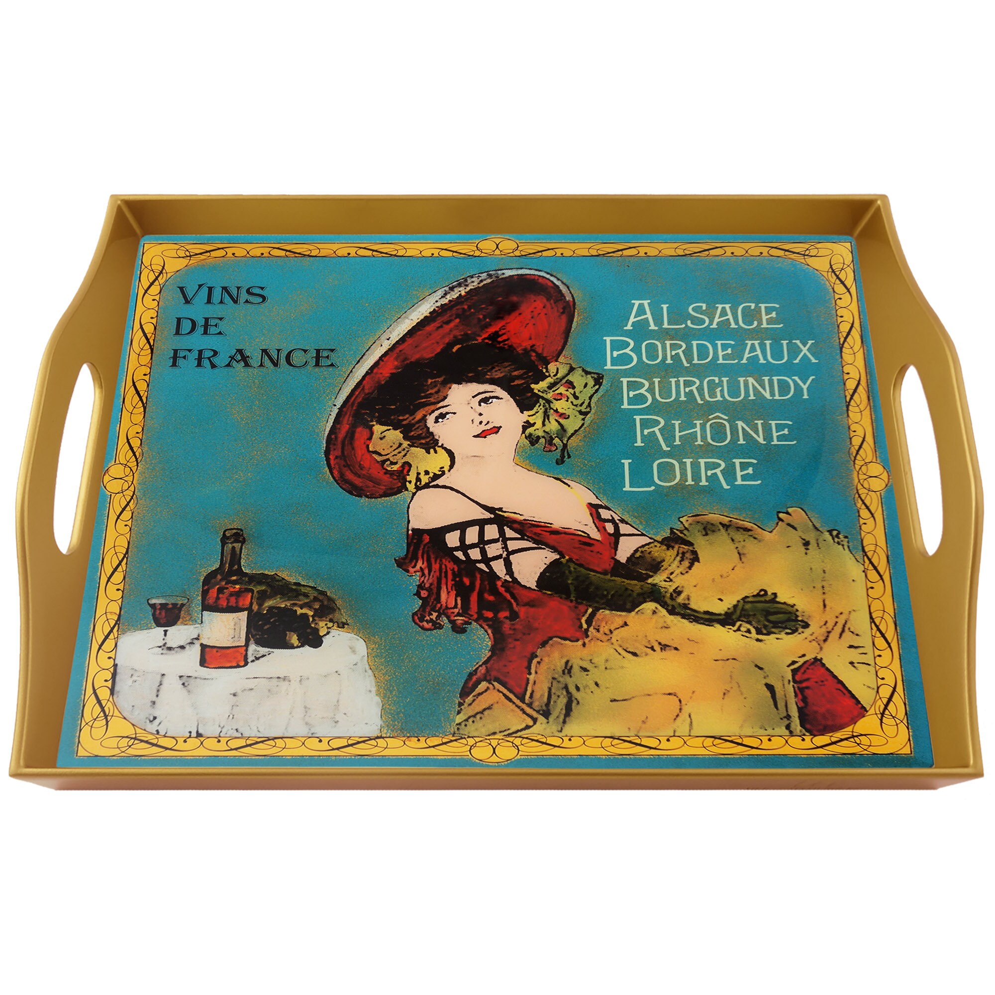 Plateau Fromage - Vins de France Bourgogne Alsace Bordeaux Loire Pub Plateau Rectangulaire en Fixé S