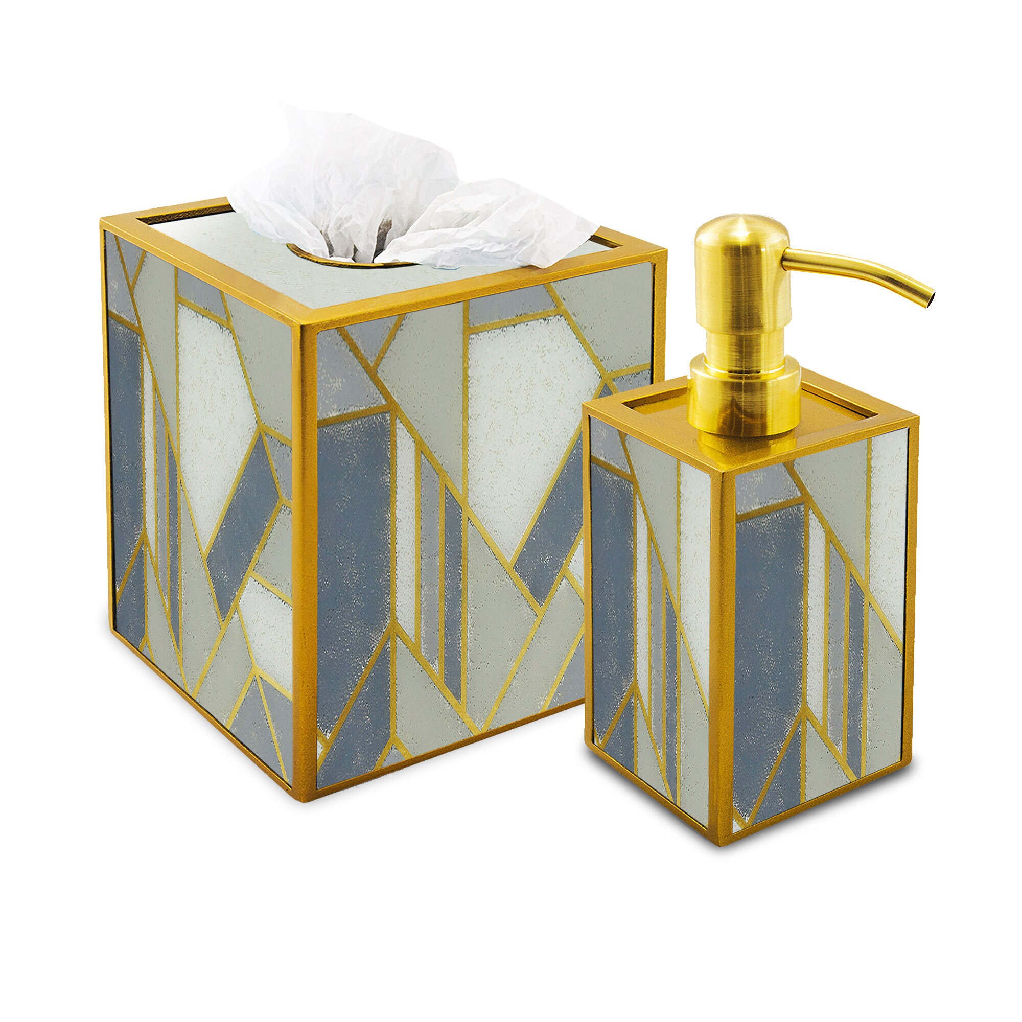 Accessoires Pour Salle de Bains - Design Ethnique Andin Petites Fleurs Ensemble Cache à Mouchoirs et