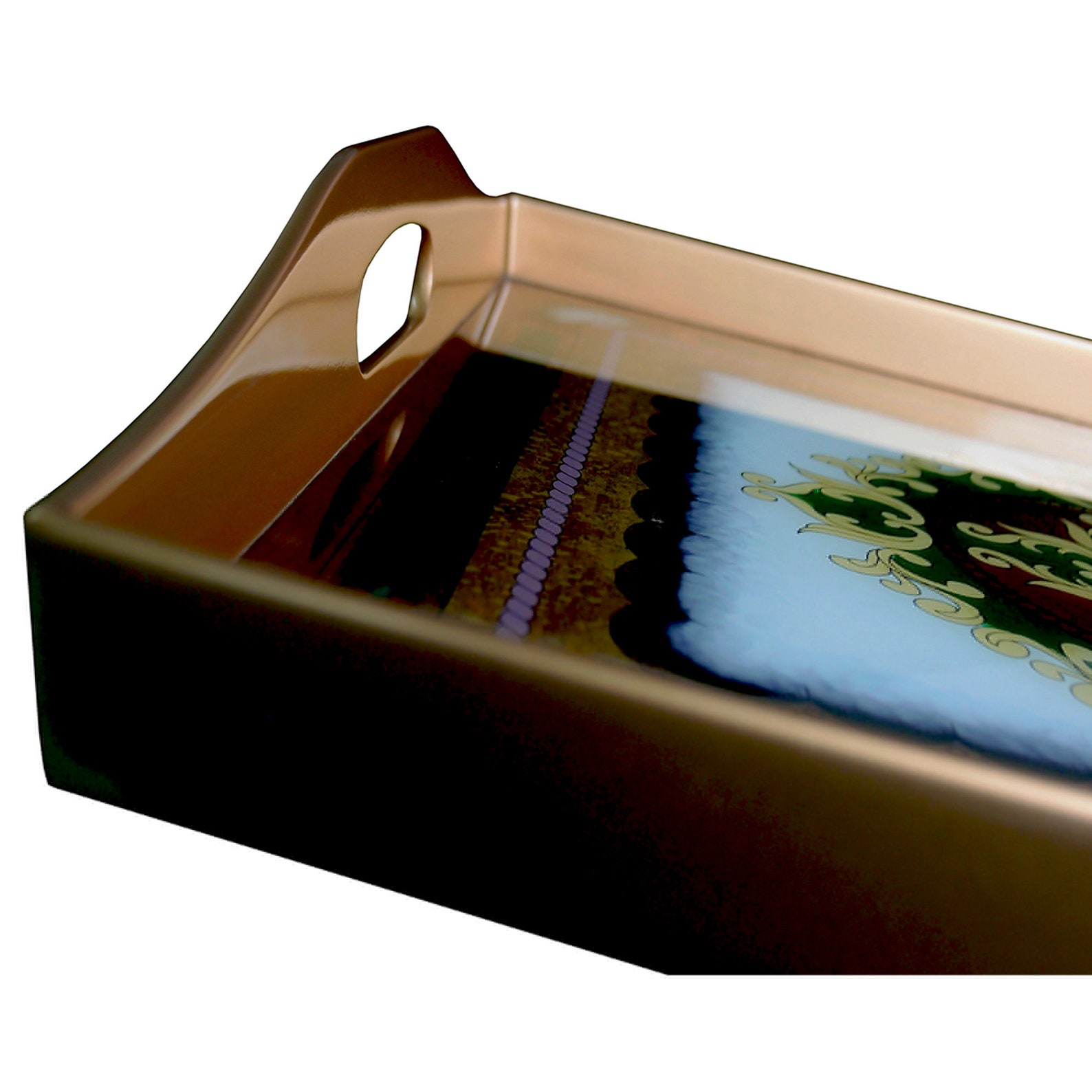 Glass Serving Tray Red Classic Persian Flowers Square Hand Etsy