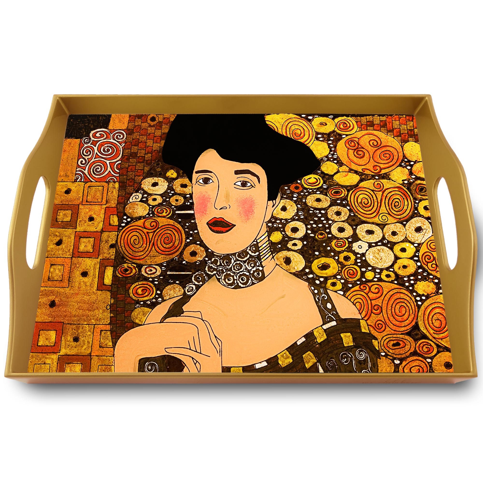 Plateau Personnalisé - Portrait d'adèle Bloch Bauer de Gustav Klimt Plateau Rectangulaire en Fixé So