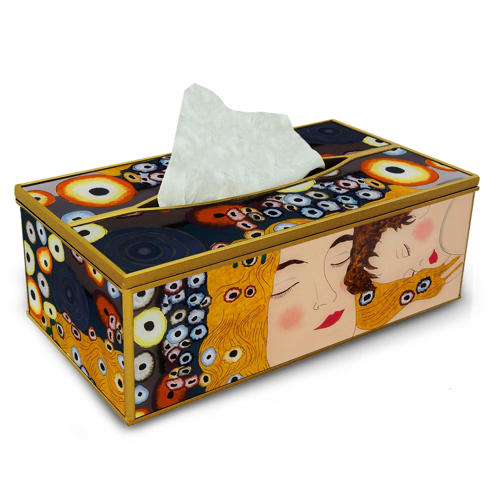 Boite à Mouchoirs - Les 3 Âges de Gustav Klimt Boîte Kleenex Pour Salle Bains ou Salon Peinte La Mai