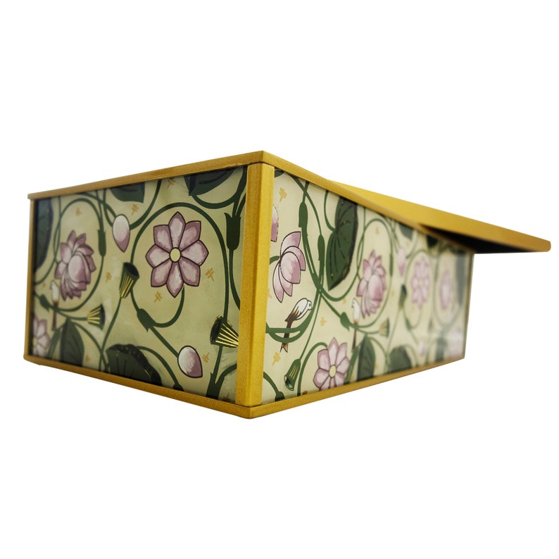 Modern Tissue Cover Golden Art Deco Rectangular Tissue Box Etsy