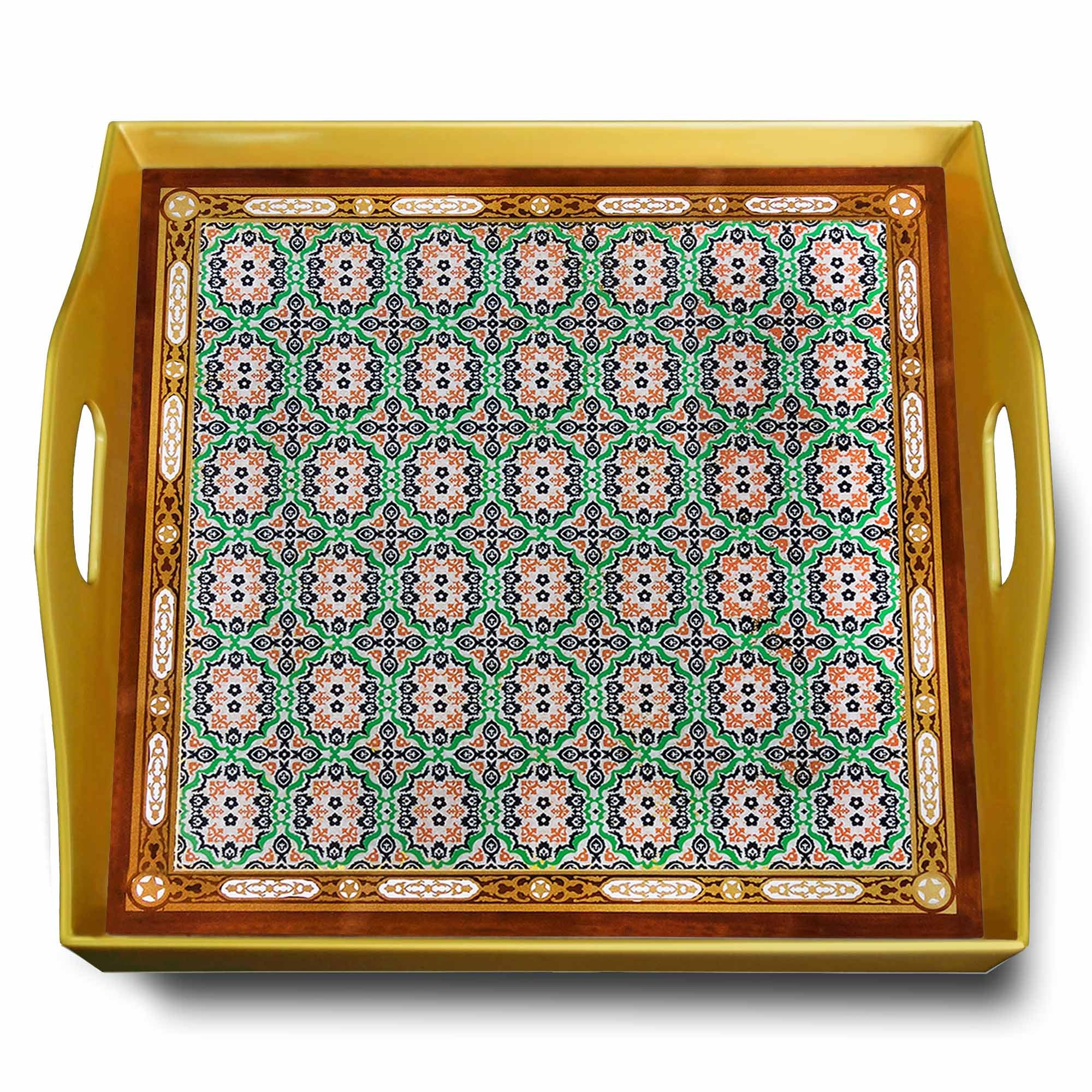 Plateau A Fromage - Croix Bleue Orientale Plateau Carré en Fixé Sous Verre avec Structure d'aluminiu