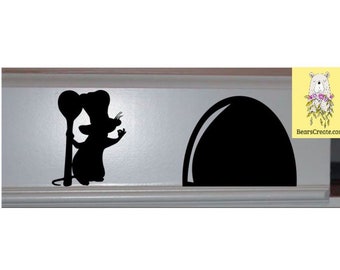 Ratatouille Wall Decal, Disney Home Decor, Remy Baseboard Decal, Anyone Can Cook