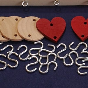 100) Wooden HEARTS shapes 2-Holes Family Birthday Date Board Tags – ZLazr